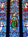 Stained glass window in church Royalty Free Stock Photo