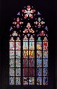 Stained-glass window in St Vit Cathedral Royalty Free Stock Photo