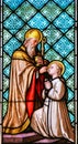 Stained Glass - Roman Catholic Saints Erhard and Odile Royalty Free Stock Photo