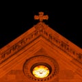 Stained glass window at the top of The Cathedral Basilica of St. Francis of Assisi in Santa Fe New Mexico Royalty Free Stock Photo