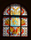 Stained Glass window in Town Hall on Ploshcha Rynock Royalty Free Stock Photo