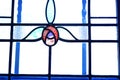 Stained glass window with tulip design Royalty Free Stock Photo