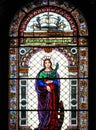 Stained glass window Virgin Mary