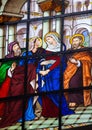 Stained glass window of the Visitation