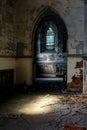 Stained Glass Windows - Abandoned Church - New York Royalty Free Stock Photo