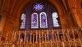 Stained glass windows of the Catholic Cathedral Notre-Dame de Chartres in Eure-et-Loir France Royalty Free Stock Photo