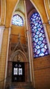 Stained glass windows of the Catholic Cathedral Notre-Dame de Chartres in Eure-et-Loir France Royalty Free Stock Photo