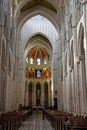 Stained-glass Windows, Columns and Ornate Roof, Cathedral de la Almudena, Madrid, Spain