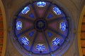 Stained-glass windows in dome of Hoorn church Royalty Free Stock Photo