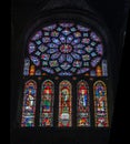 Stained glass windows in european church Royalty Free Stock Photo