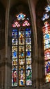 Stained glass windows of the Evron basilica in Mayenne France