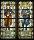 Stained glass windows of great hall of the Rijks Museum