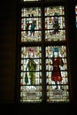 Stained glass windows of great hall of the Rijks Museum