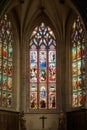 Stained glass windows in the Saint-Pierre church in Bordeaux, France Royalty Free Stock Photo