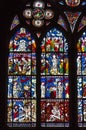 Stained-glass windows of Strasbourg Cathedral, Alsace, France Royalty Free Stock Photo