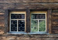 Stained glass windows in a Swiss chalet