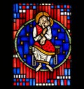 Stained Glass in Worms - Madonna and Child Royalty Free Stock Photo
