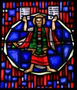 Stained Glass in Worms - Moses and the Ten Commandments Royalty Free Stock Photo