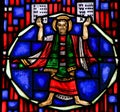 Stained Glass in Worms - Moses and the Ten Commandments Royalty Free Stock Photo