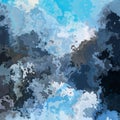 stained pattern texture square background sky blue slate grey black color - modern painting art - watercolor splotch Royalty Free Stock Photo