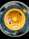 Stained truck tire Royalty Free Stock Photo