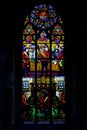 Stained window, Votive church, Vienna, Austria Royalty Free Stock Photo