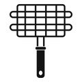 Stainless barbecue grill camping icon