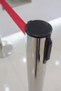 Stainless barricade with red rope queue pole