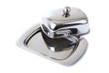 Stainless butterdish on a white background Royalty Free Stock Photo