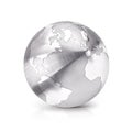 Stainless globe 3D illustration North and South America map