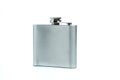 Stainless hip flask isolated on a white background Royalty Free Stock Photo