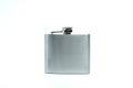 Stainless hip flask isolated on a white background Royalty Free Stock Photo