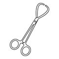 Stainless medical clamp scissors icon