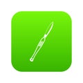 Stainless medical scalpel icon digital green