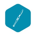 Stainless medical scalpel icon, simple style