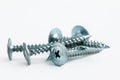 Stainless screws on white background Royalty Free Stock Photo
