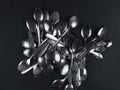 Stainless spoon isolated on black background