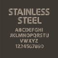 Stainless Steel alphabet with numbers. Mat metal abc set.