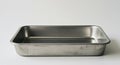 Stainless Steel Baking Tray with Scratches on White Background Royalty Free Stock Photo