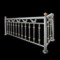 Stainless steel balcony on Black background with clipping path