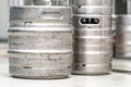 stainless steel beer barrel in the brewery Royalty Free Stock Photo