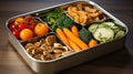 stainless steel bento box for lunch food.