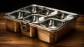 stainless steel bento box for lunch food.