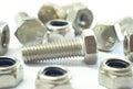 Stainless Steel Bolt and Lock Nut Royalty Free Stock Photo