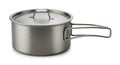 stainless steel camping pot with lid and handle Royalty Free Stock Photo