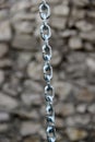 A stainless steel chain with soldered links Royalty Free Stock Photo