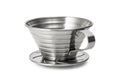 Stainless Steel Coffee cup isolated on white background. Coffee dripper cups. Clipping path