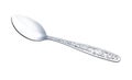 Stainless steel coffee spoon side views isolated on white background, clipping path suitable for design, spoon vintage pattern Royalty Free Stock Photo