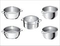 Stainless Steel Cook Pans Royalty Free Stock Photo