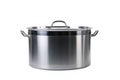 Stainless steel cooking pot isolated on white Royalty Free Stock Photo